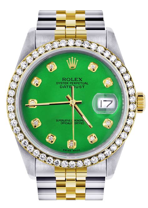 rolex datejust green and gold|Rolex Datejust 36mm green dial.